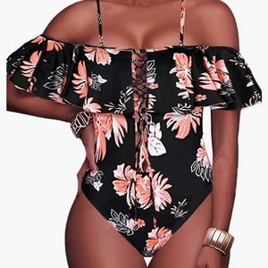 Beautiful tropical one piece swimsuit
